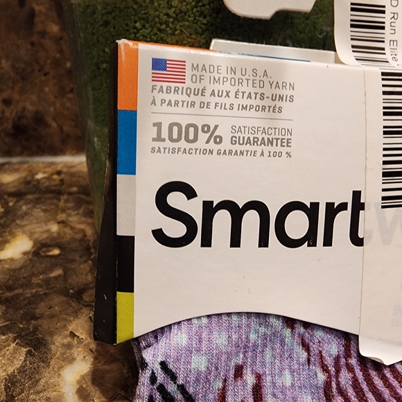 Smartwool PhD Black and Purple Running Socks NWT - Picture 2 of 6